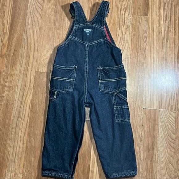 Excluded from Sale OshKosh B'gosh Vestbak Fleece Lined Bib Overalls Denim 24M - Picture 5 of 12